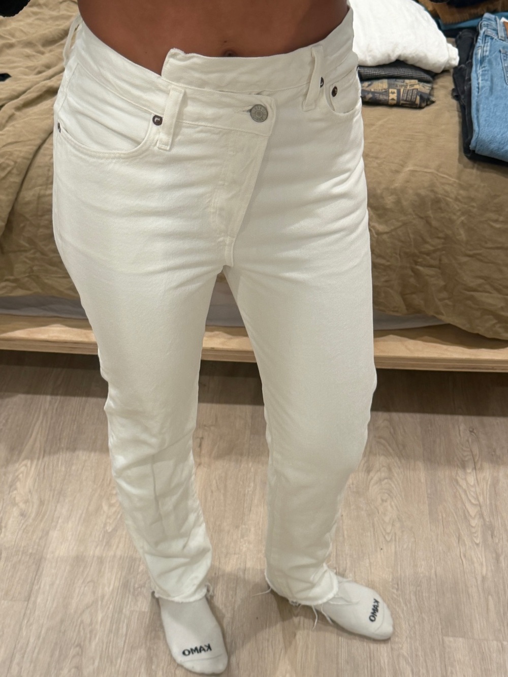 AGOLDE Criss Cross White Organic Cotton Jeans Size 25